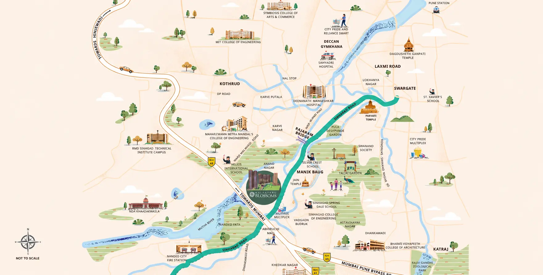 Kalpataru Blossoms location map - Sinhagad Road Pune
